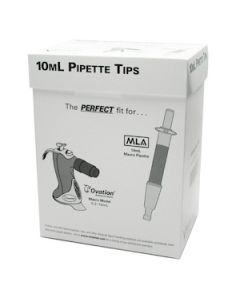 10mL Pipette Tips, Ovation & MLA, Graduated, Boxed, Non-sterile