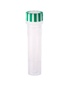 1.5mL Screw Top Micro Tube and Cap, Self-Standing, Grip Band, Green Grip Cap With Integrated O-Ring, Sterile