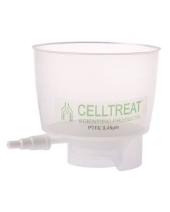 500mL Polypropylene Bottle Top Filter, PTFE Filter Material, 0.45um, 90mm, Non-sterile