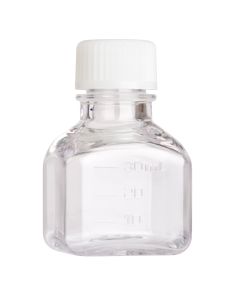 30mL Media Bottle, Square, PETG, Individually Wrapped, Sterile